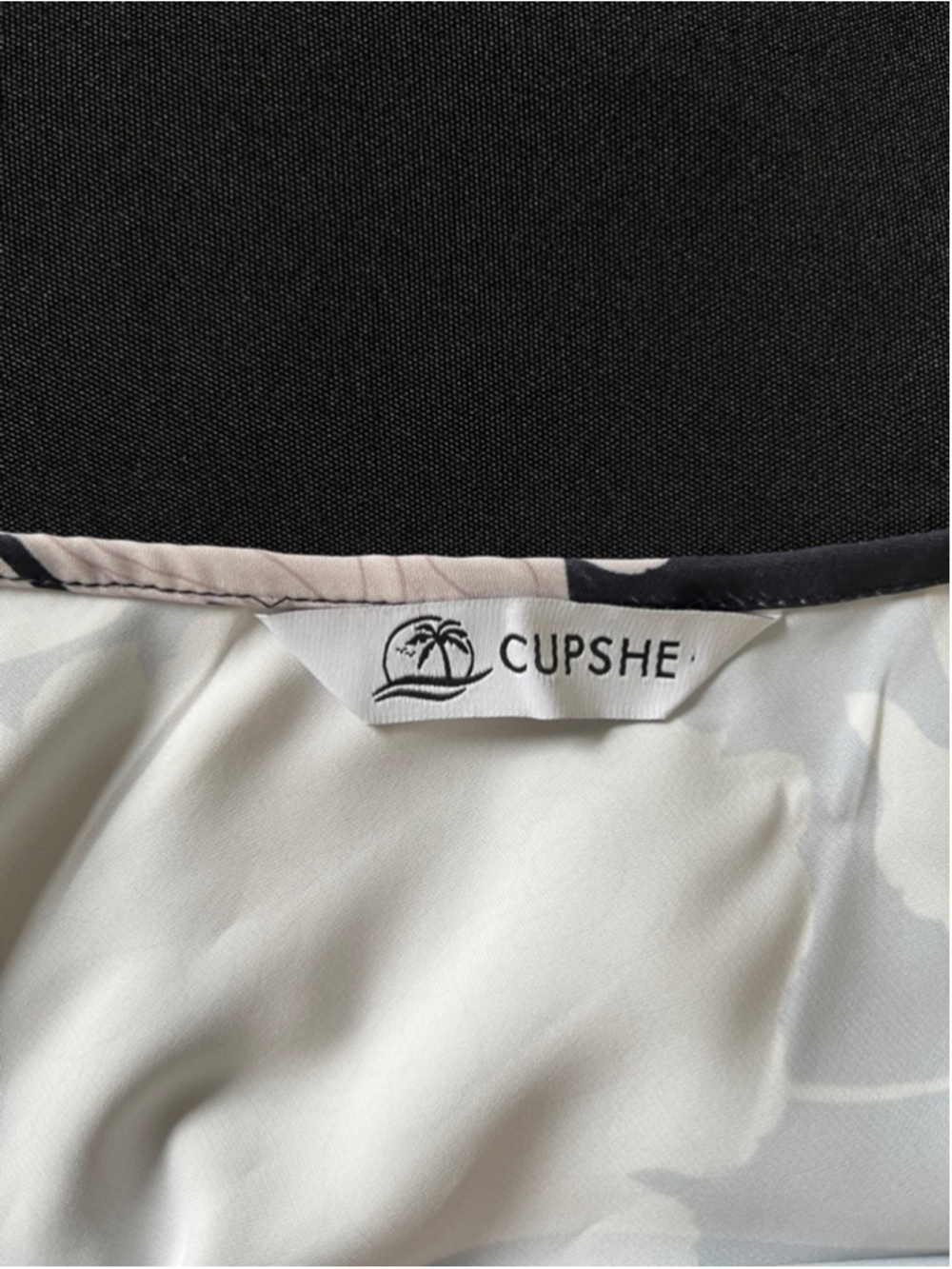 Cupshe One-Shoulder Black Maxi Dress with Cream Floral Print - Picture 2 of 5